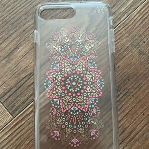 Speck Clear Case with Pink and Brown Mandala Design